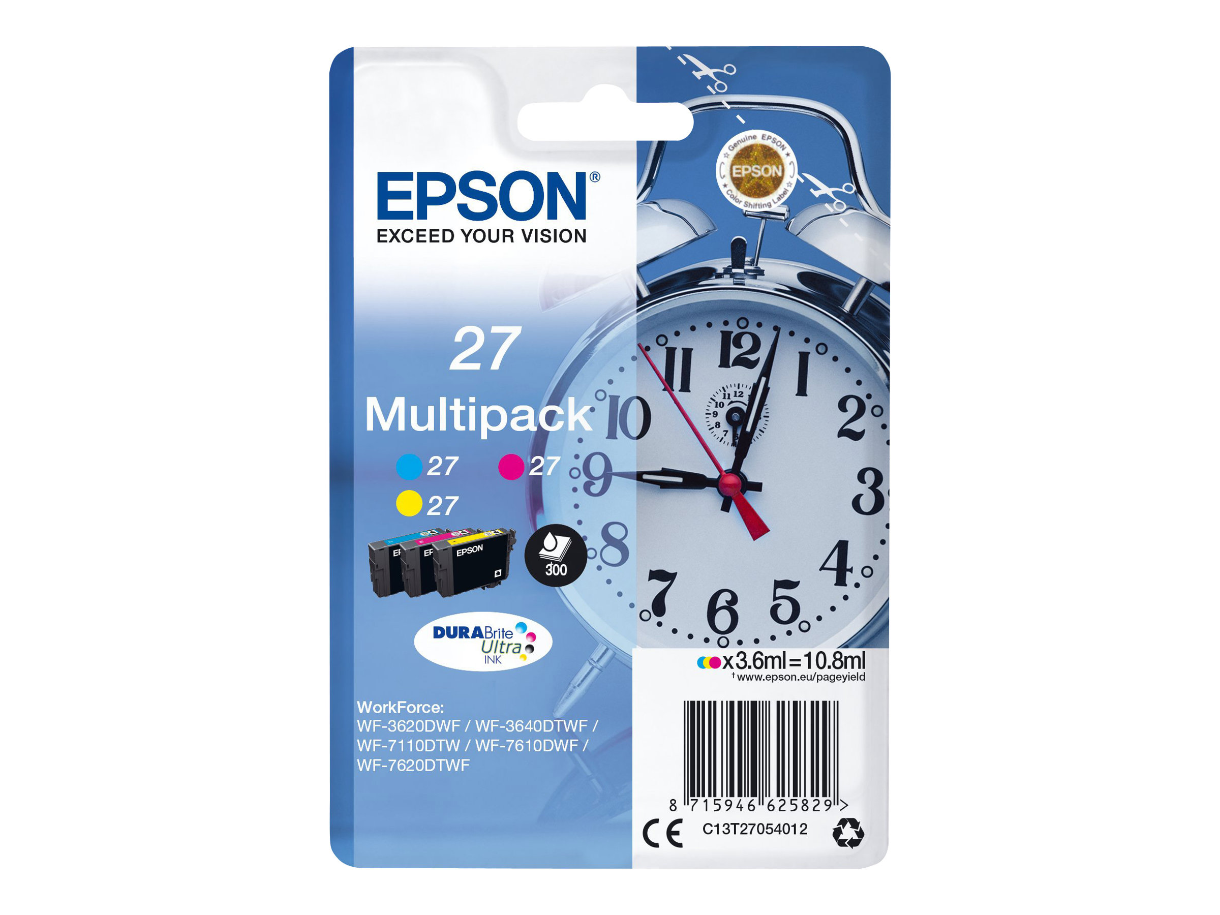 Patrone Epson 27 3er-Pack Tricolor                     T2705