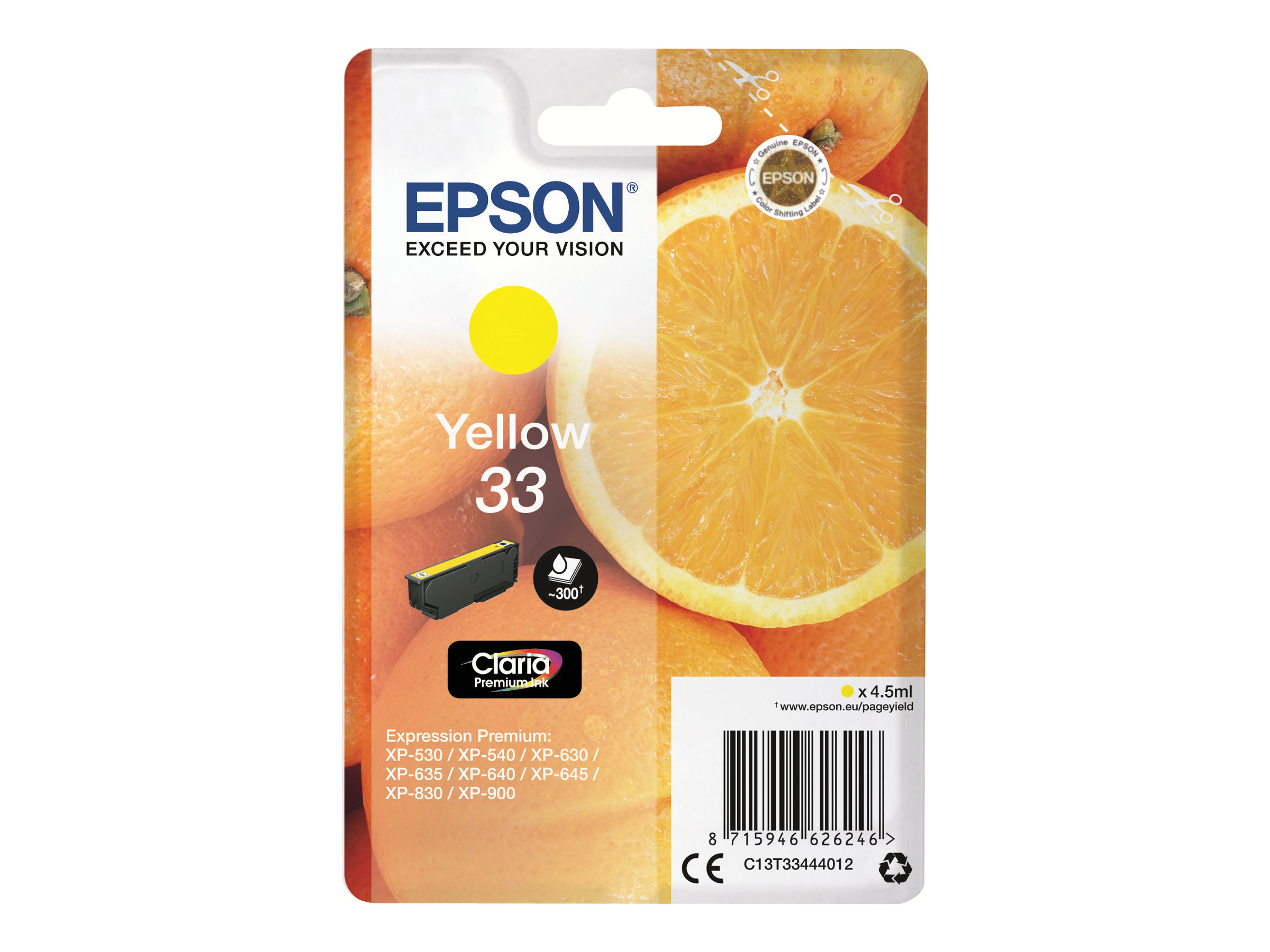EPSON 3LB Singlepack Yellow 33 Claria