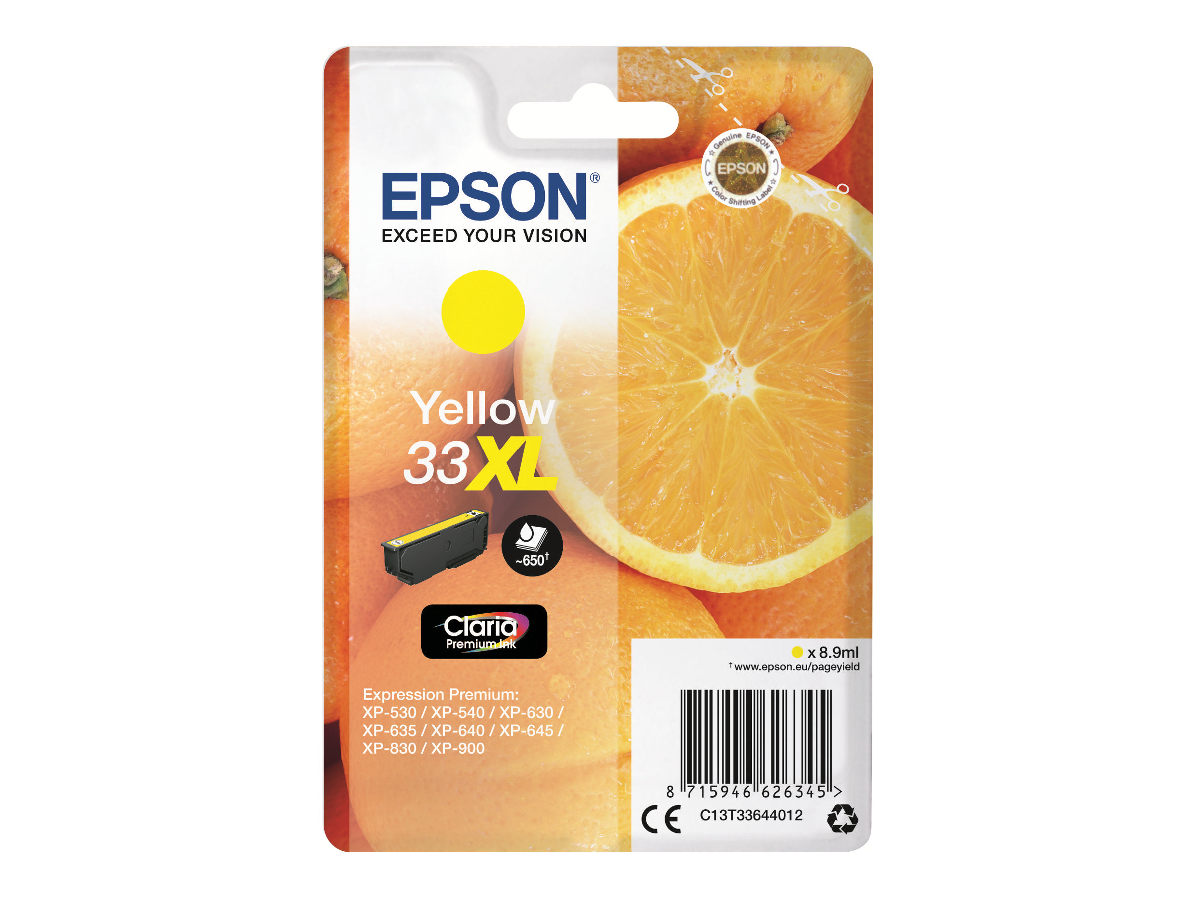 EPSON 3LB Singlepack Yellow 33XL Claria