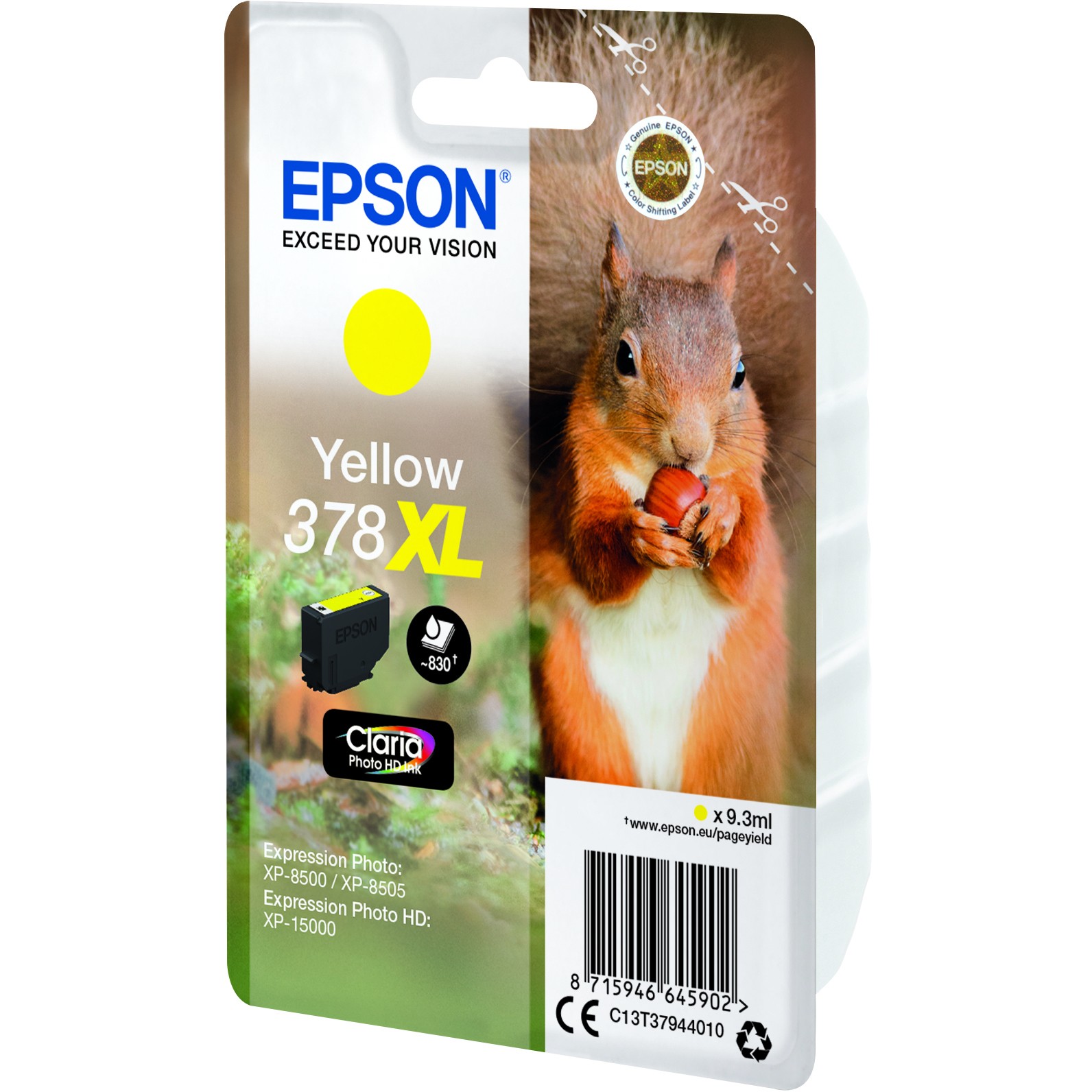 EPSON 4LB Singlepack Yellow 378XL