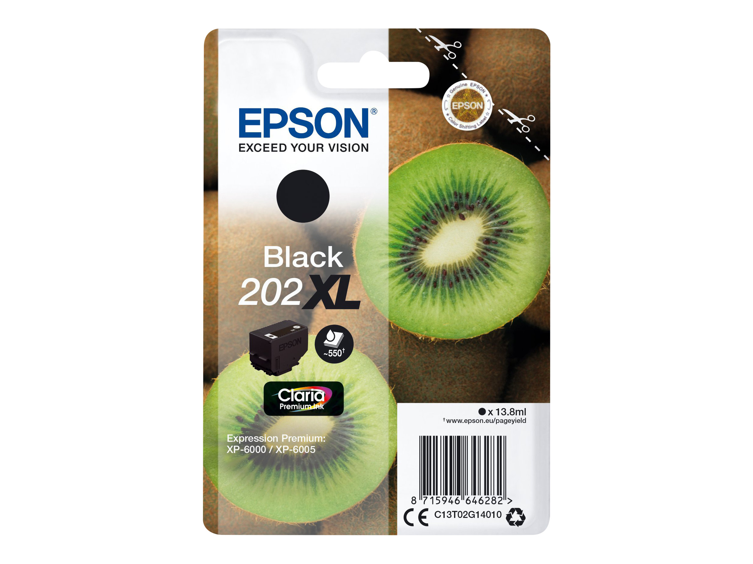 Epson Kiwi Singlepack Black 202XL Claria Premium Ink