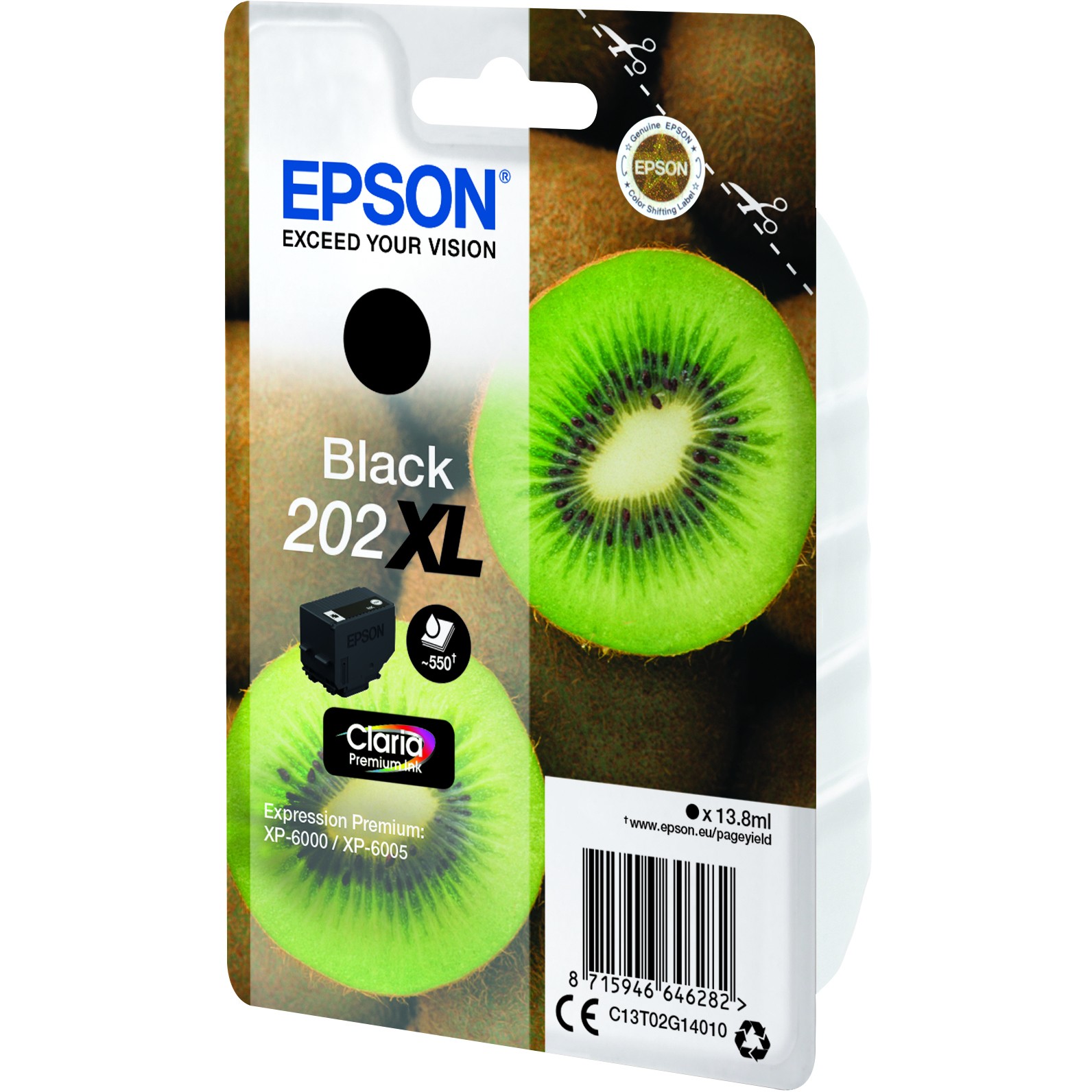 Epson Kiwi Singlepack Black 202XL Claria Premium Ink