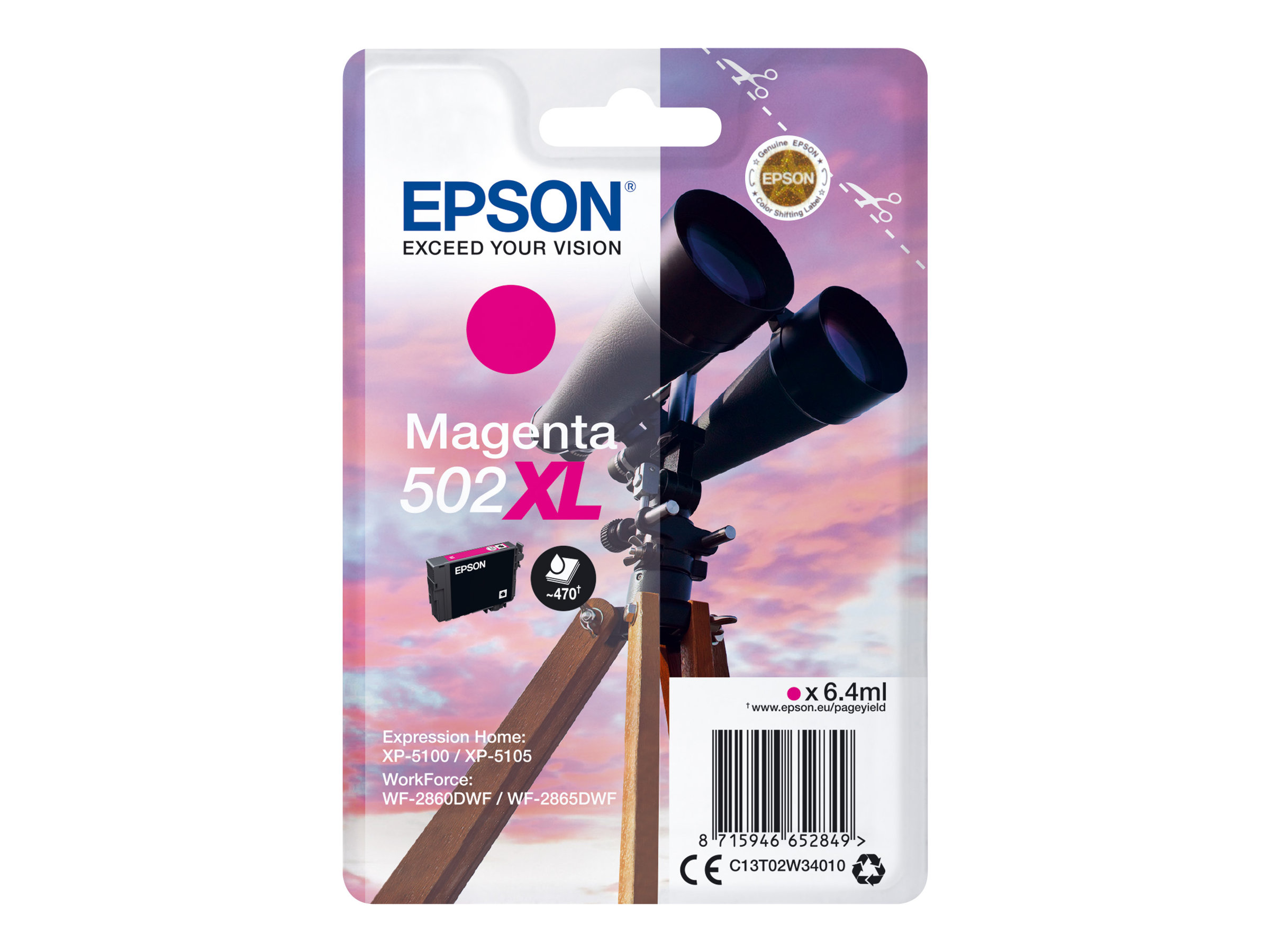 Patrone Epson 502 magenta XL                           T02W3