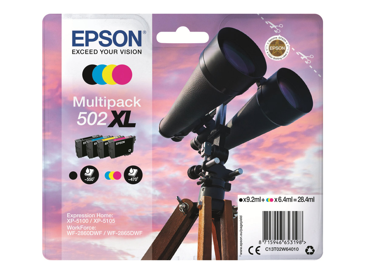 Patrone Epson 502 4er-Pack black + color XL            T02W6