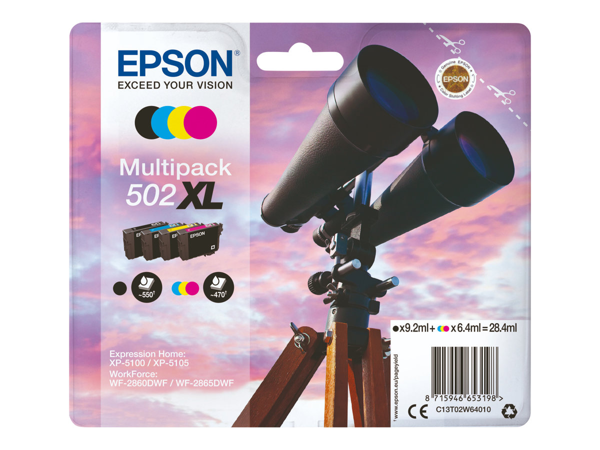 Patrone Epson 502 4er-Pack black + color XL            T02W6