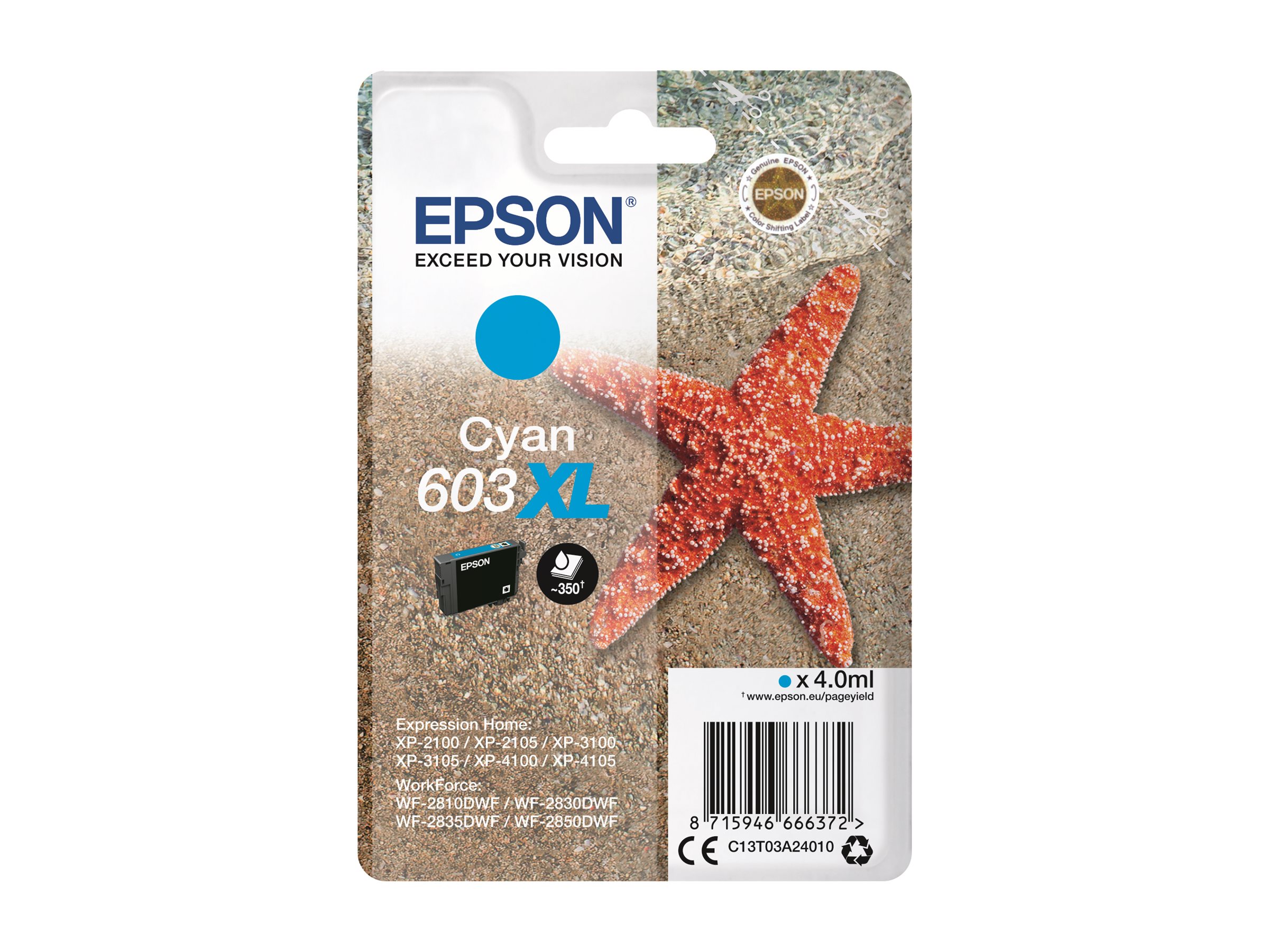 Epson Singlepack Cyan 603XL Ink