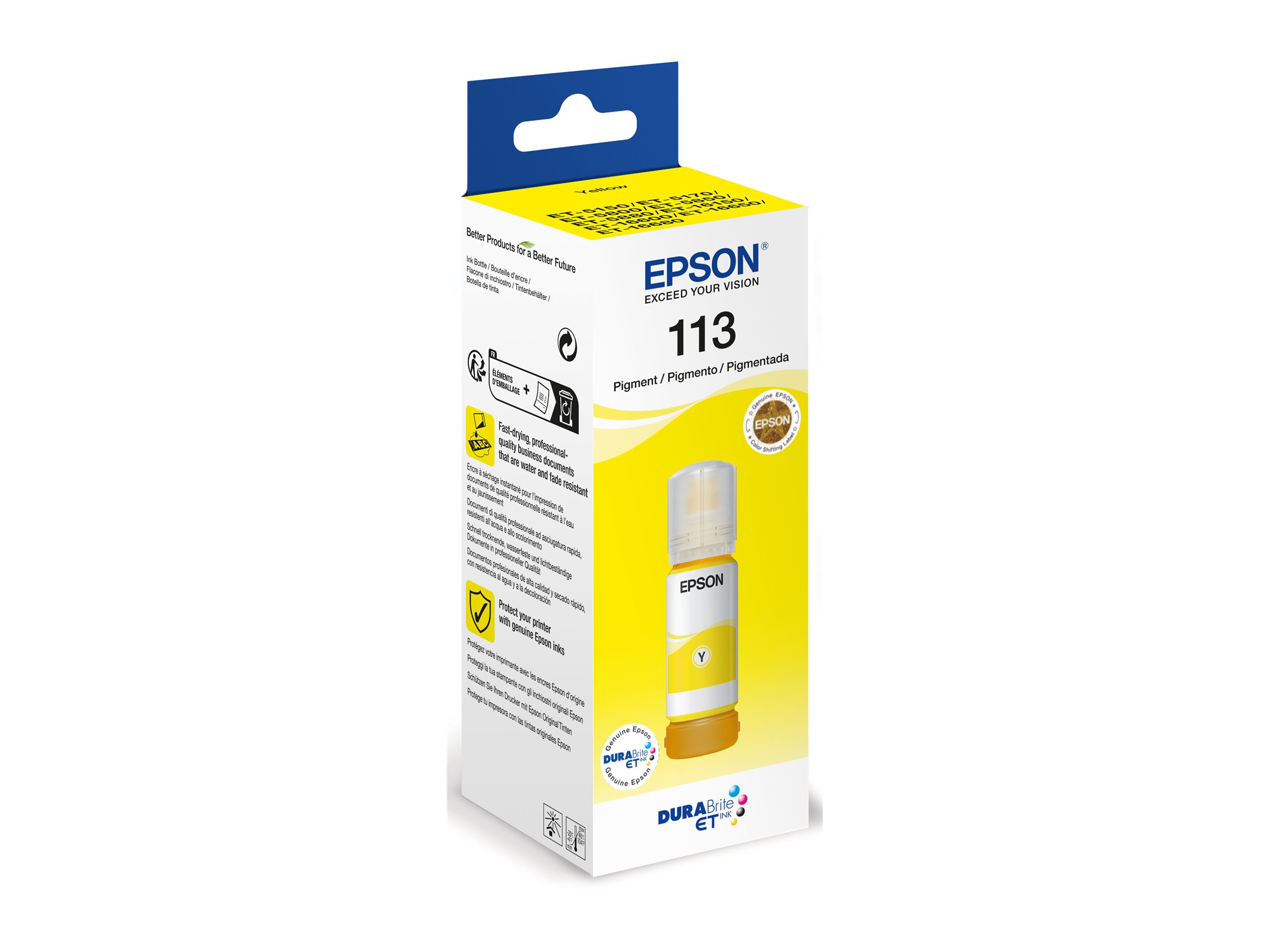 Epson 113 EcoTank Pigment Yellow ink bottle