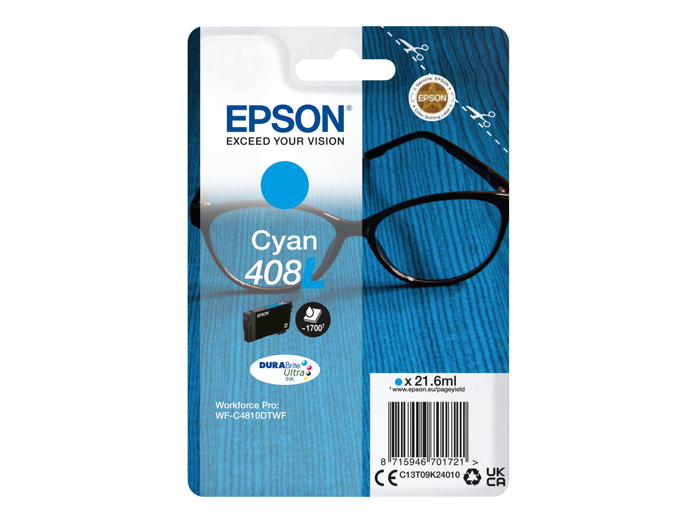 Patrone Epson 408 cyan XL                              T09K2