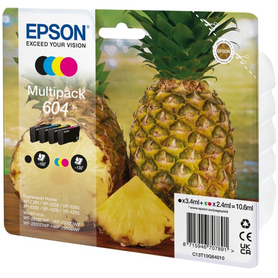 Patrone Epson 604 4er-Pack black + color               T10G6