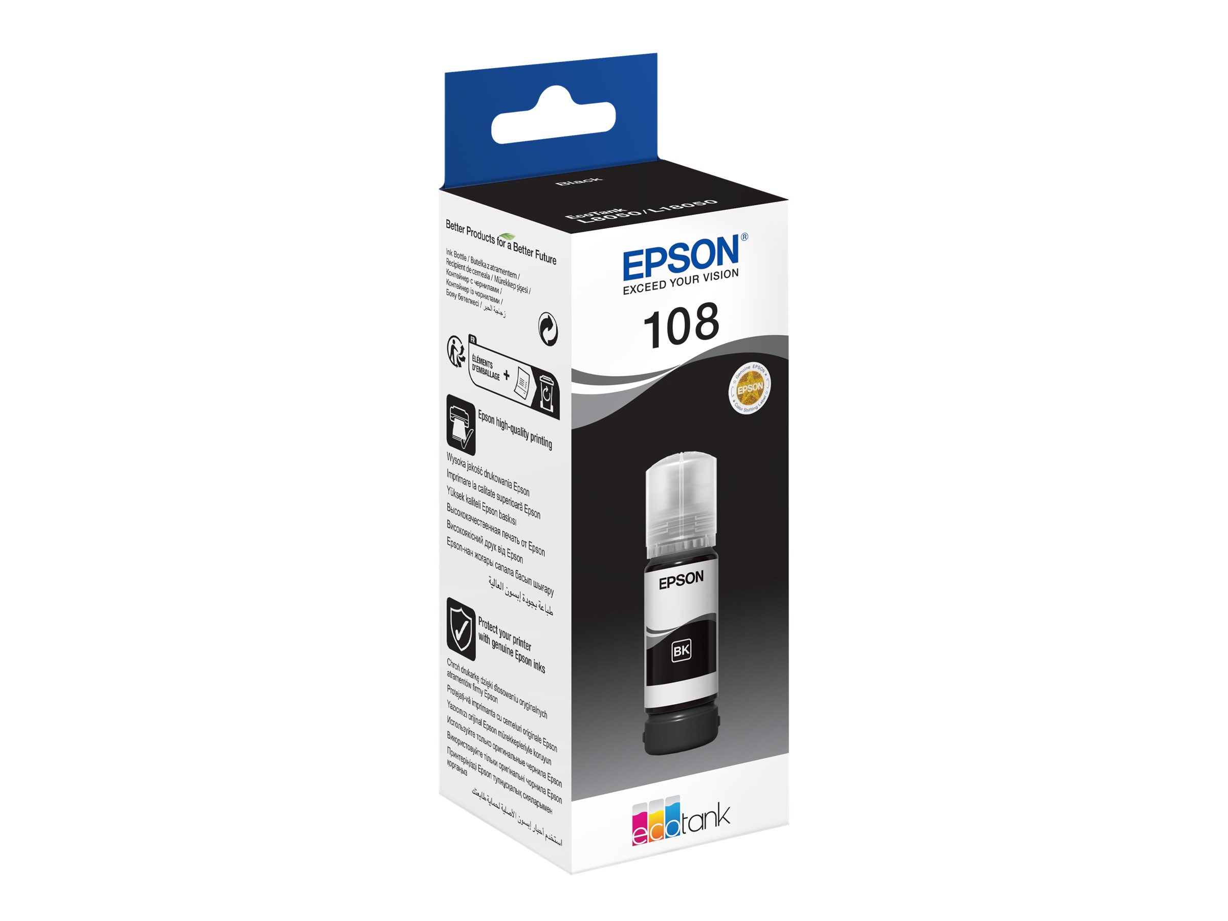 EPSON 1LB 108 EcoTank Black Ink Bottle
