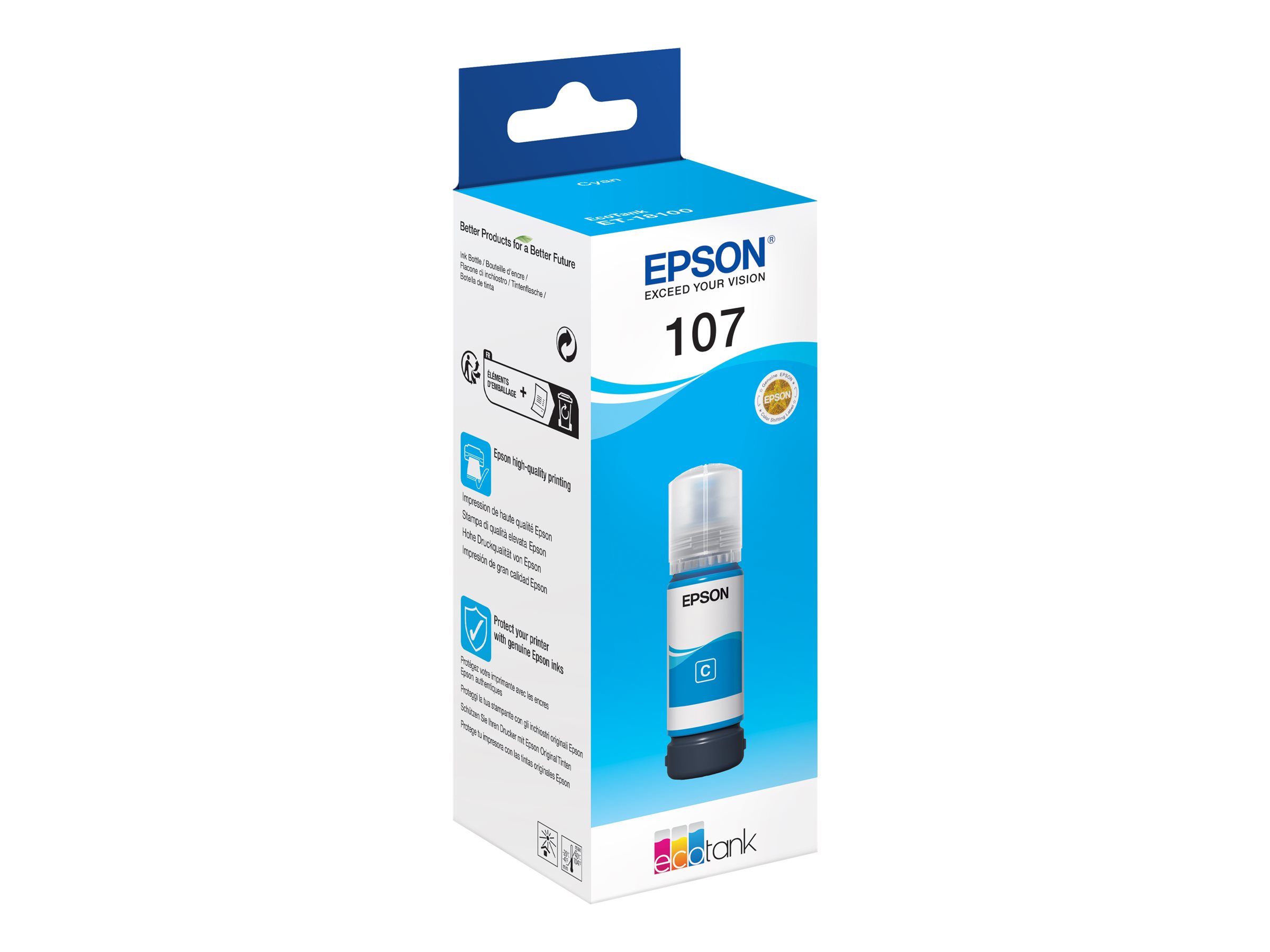 EPSON 1LB 107 EcoTank Cyan Ink Bottle