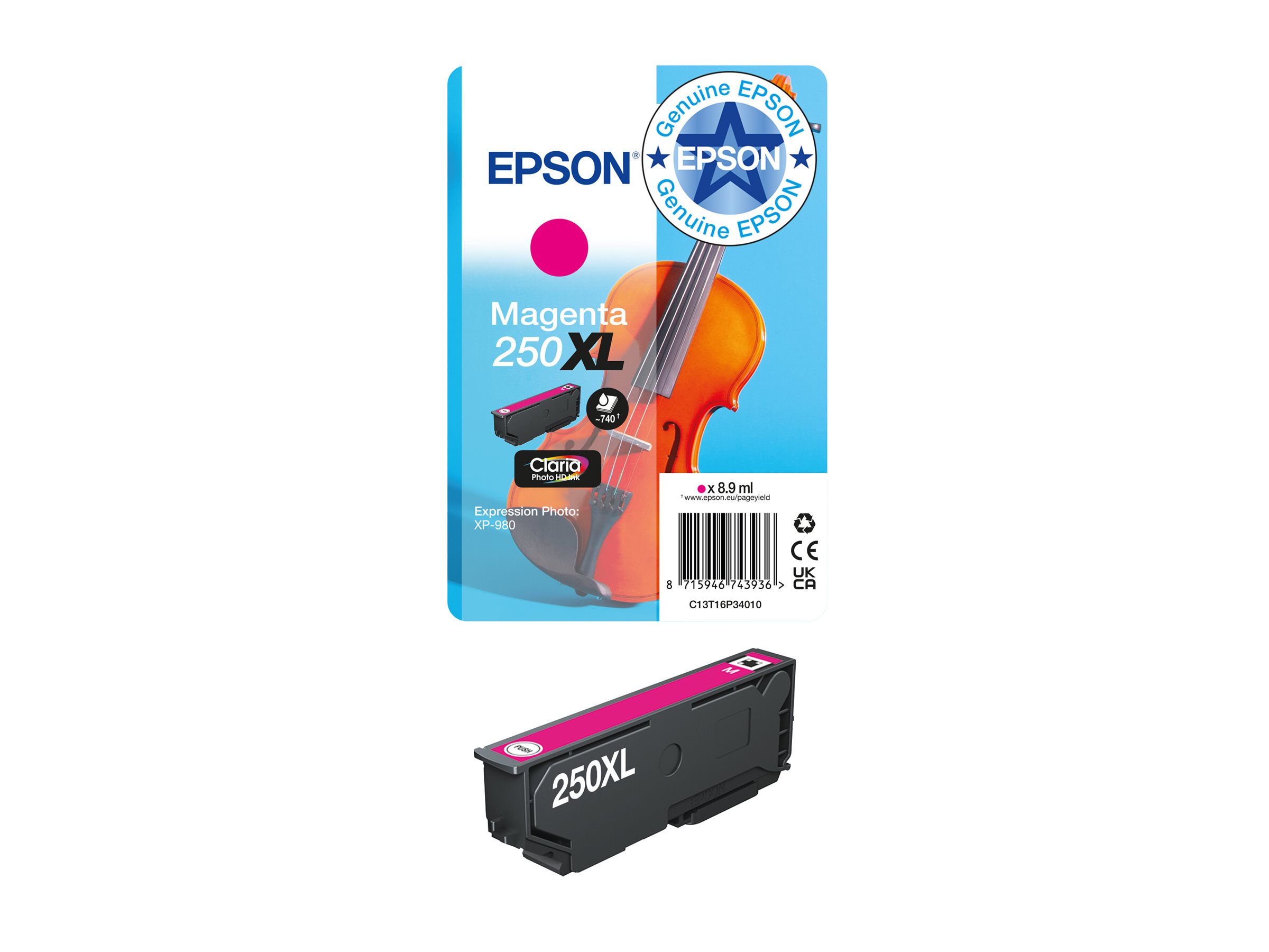 EPSON Singlepack Magenta 250XL ink