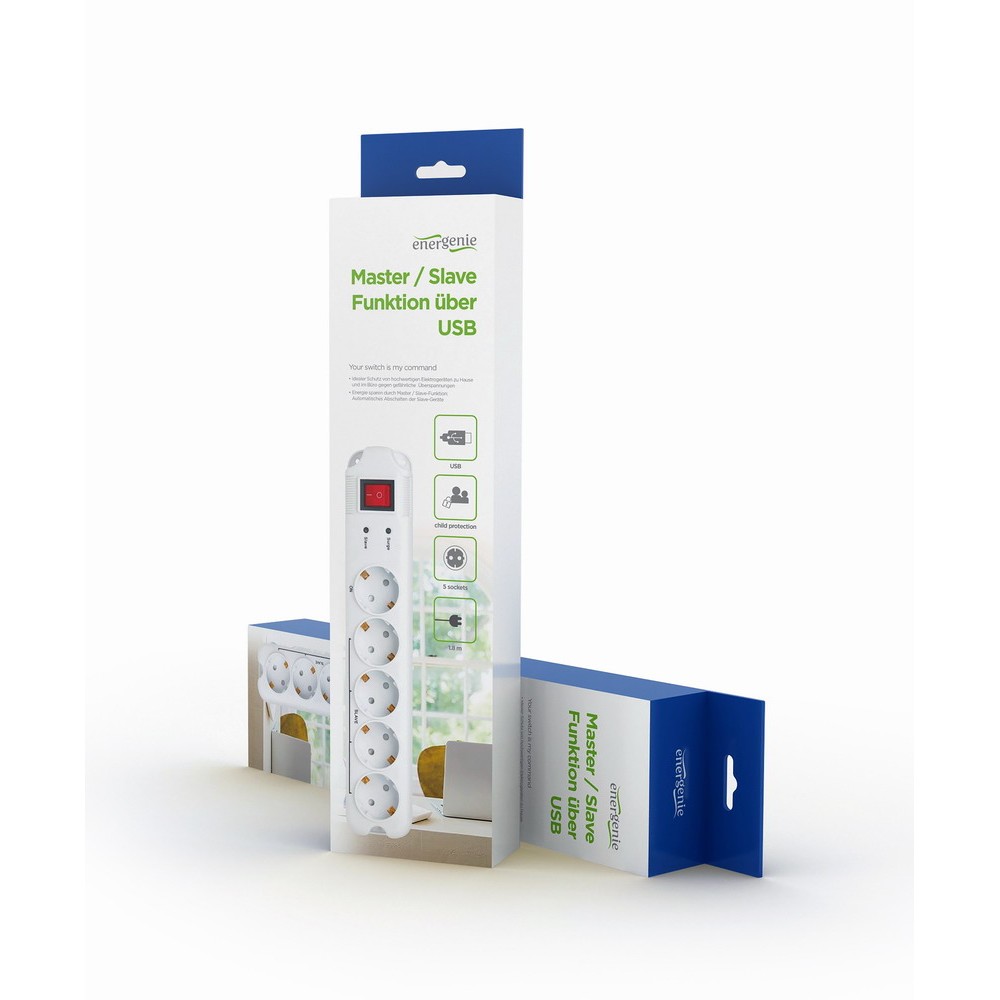 gembird Steckdosenleiste 5fach Ü-Schutz/Master-Slave