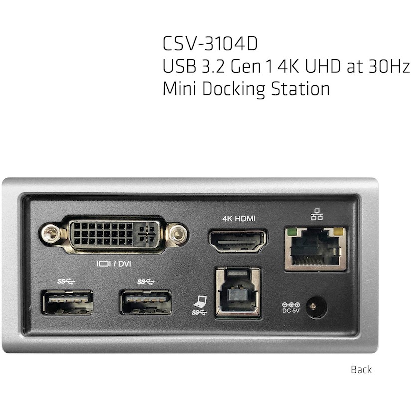 CLUB3D The Club 3D CSV-3104D USB 3.2 Gen 1 4K UHD at 30Hz Mini Docking Station Ultra slim design