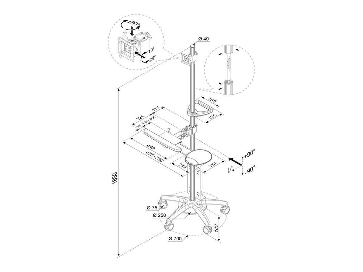 NEOMOUNTS FPMA-MOBILE1800 Floor Stand