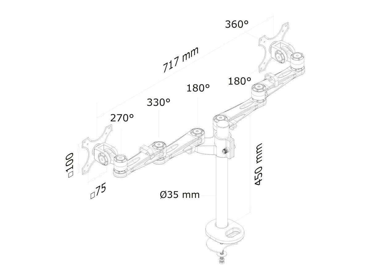 Neomounts TIS 10-27 2TFT 6Gelenke sil. Max.12KG
