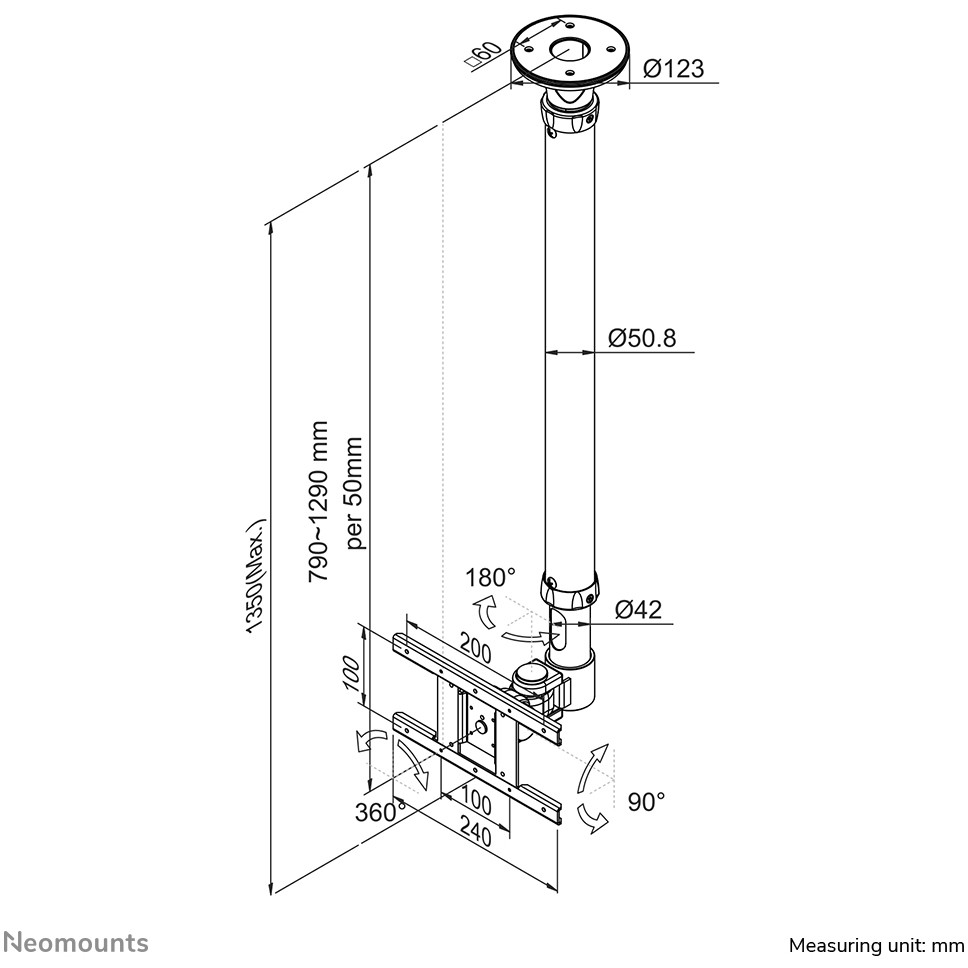 NEOMOUNTS Flatscreen Ceiling Mount
