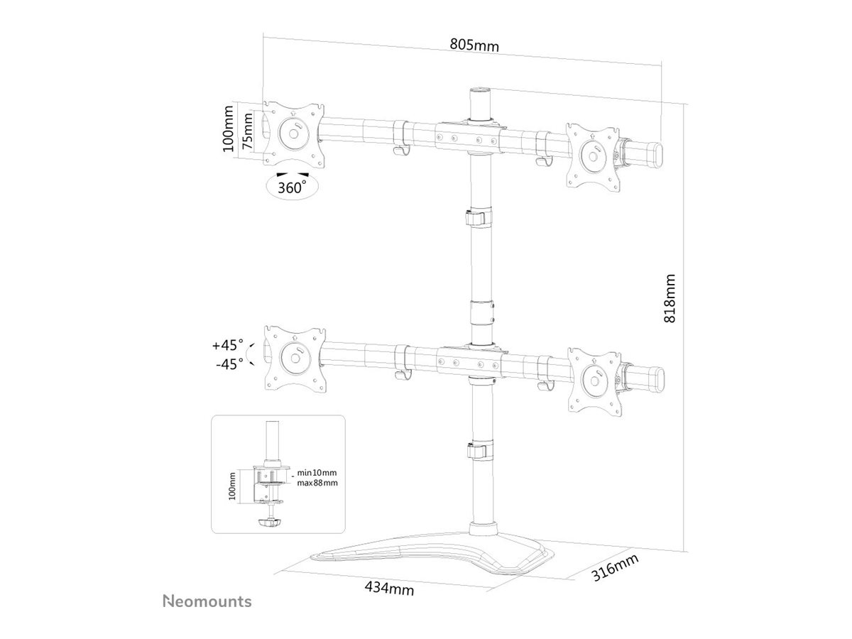 NEOMOUNTS NeoMounts Desk mount 10 - 27Zo