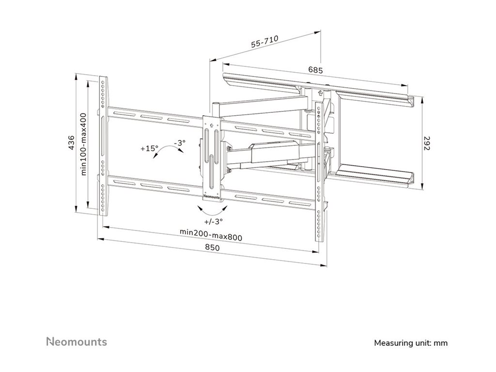 Neomounts WAH 43-75  1TFT 3Gelenk schw.  Max.45KG