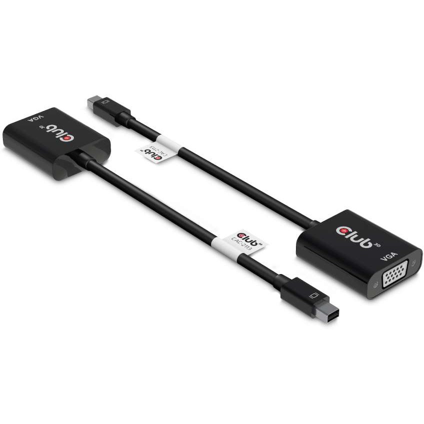 CLUB3D MiniDisplayPort™ to VGA Black Active Adapter M/F