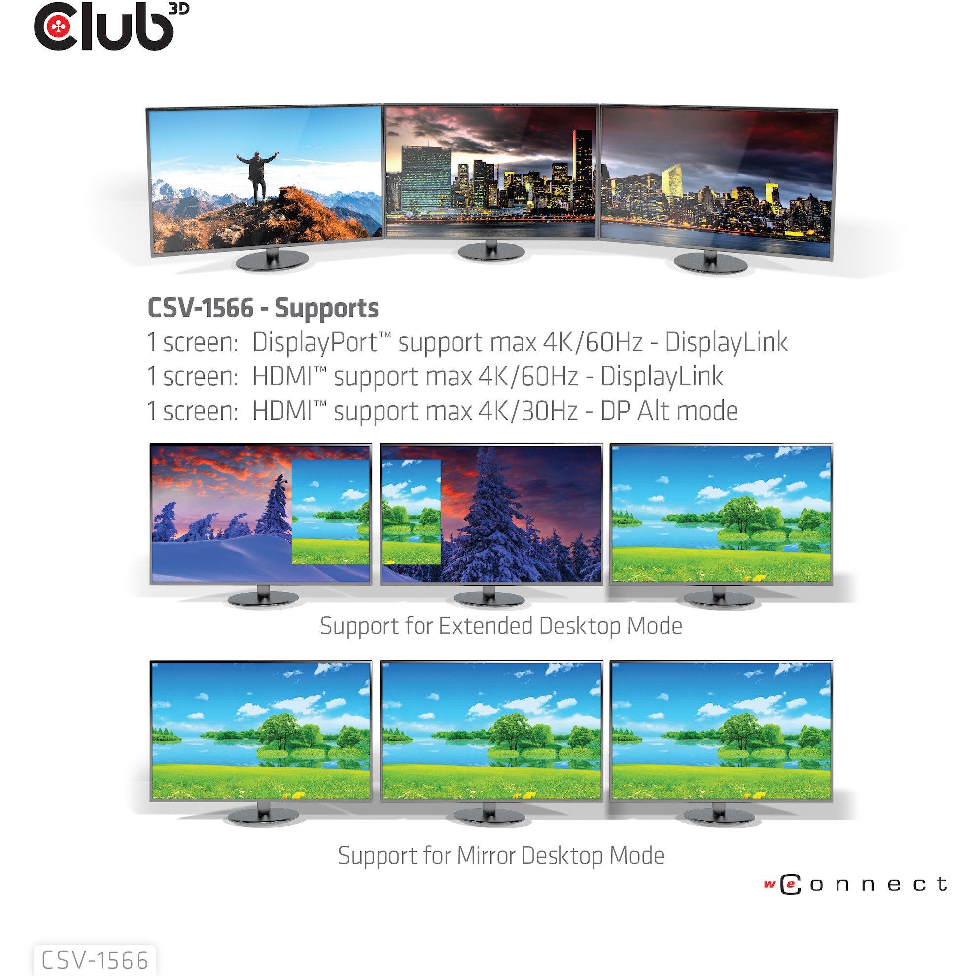 CLUB3D USB Gen1 Typ-C Triple Display DP Alt-Modus Displaylink Dynamic PD Ladestation mit 120 Watt PS