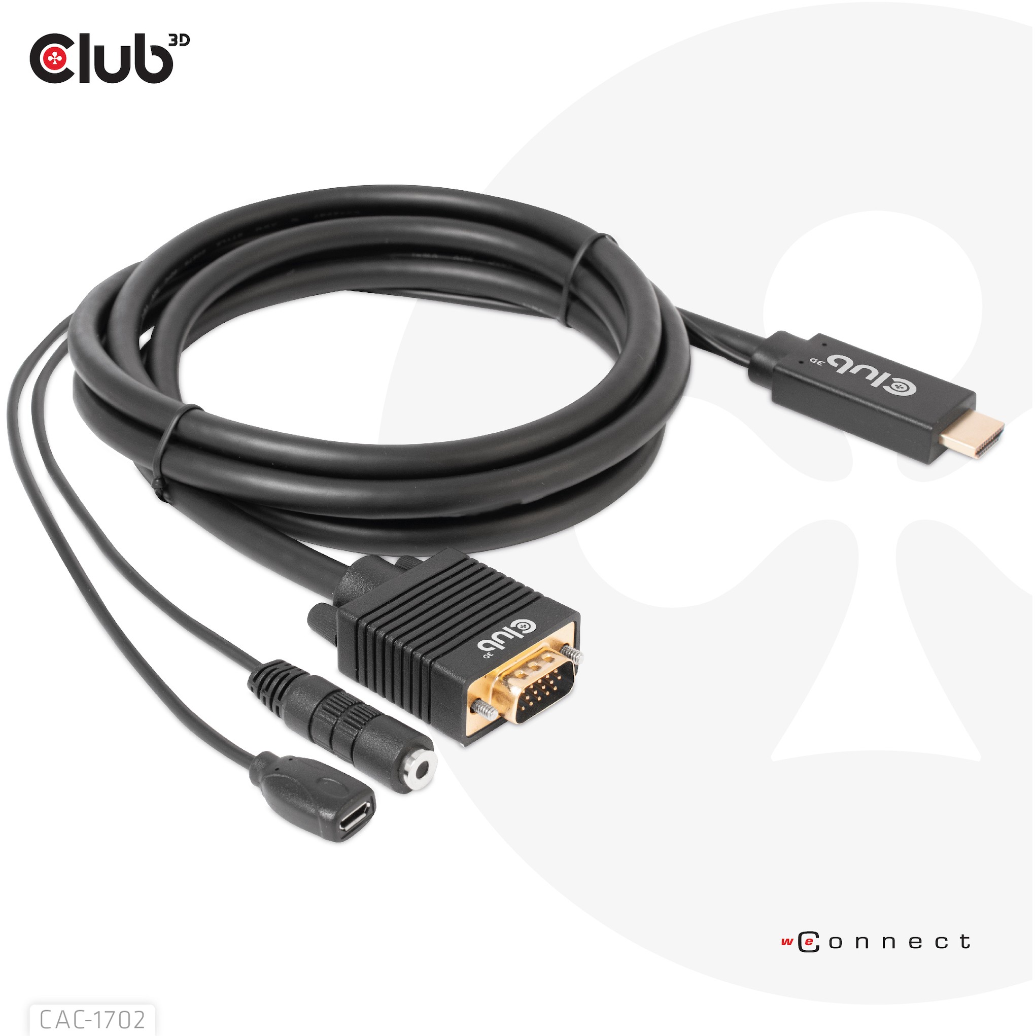 CLUB3D HDMI to VGA Cable M/M 2m/6.56ft 28AWG
