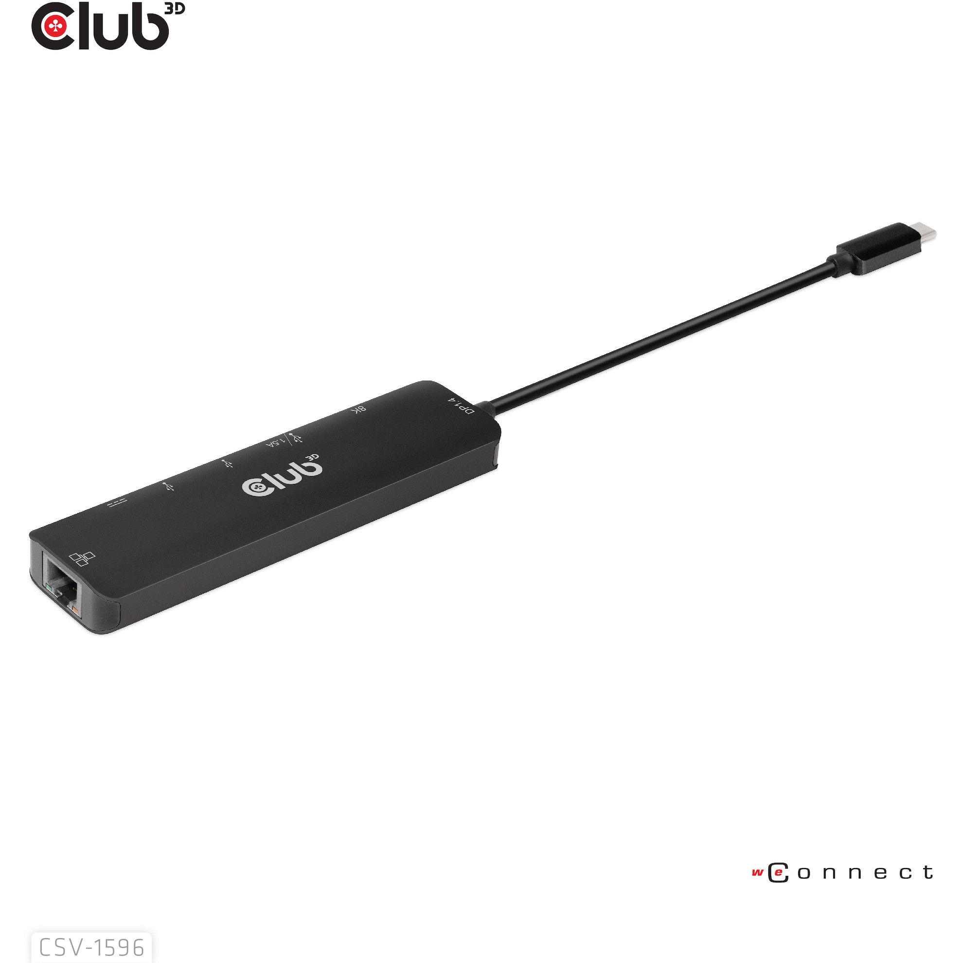 CLUB3D USB Gen1 Type-C, 6-in-1 Hub with HDMI 8K30Hz, 2xUSB Type-A, RJ45 and 2xUSB Type-C, Data and PD charging 100 watt
