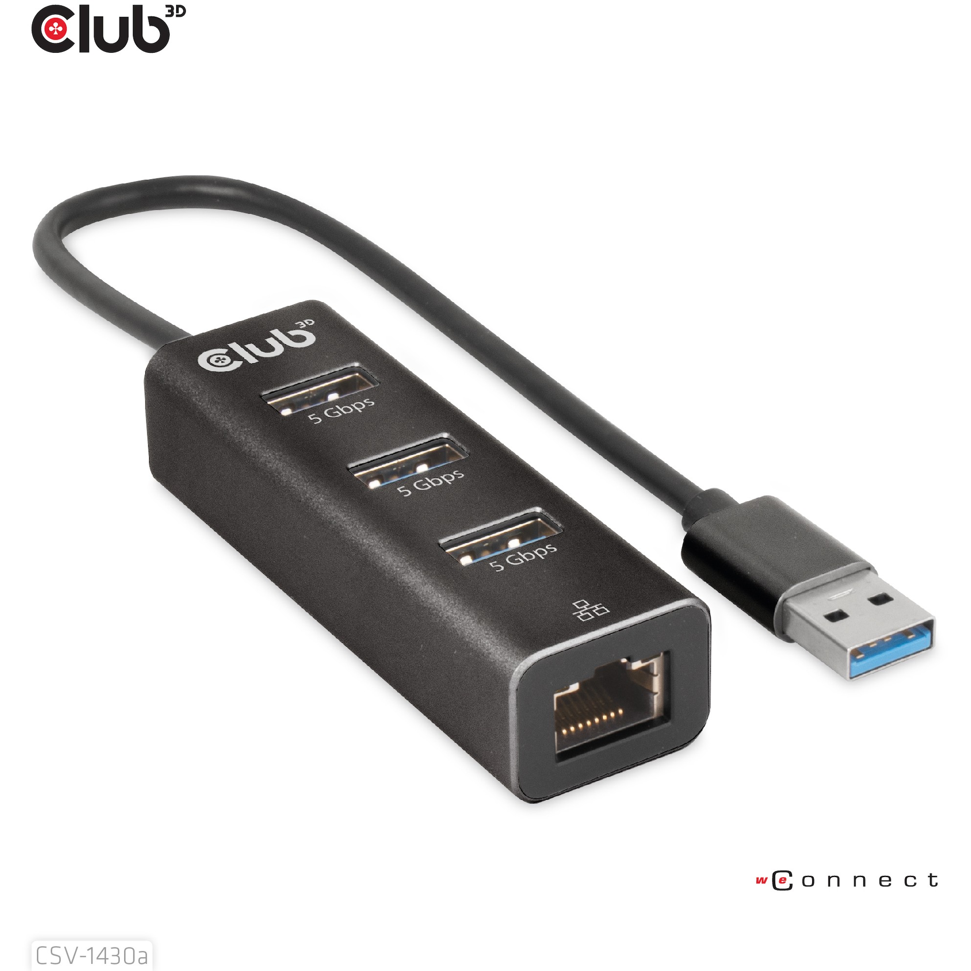 CLUB3D CSV-1430a Kabelgebunden USB 3.2 Gen 1 (3.1 Gen 1) Type-A Schwarz