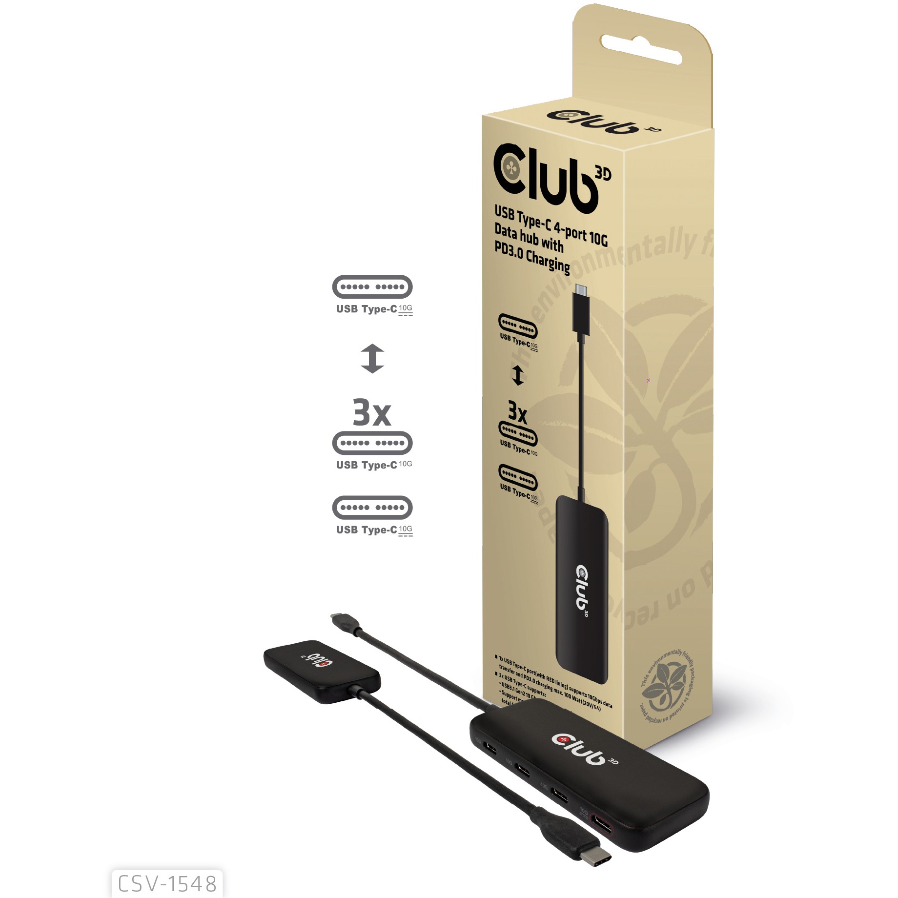 CLUB3D CSV-1548 Schnittstellen-Hub