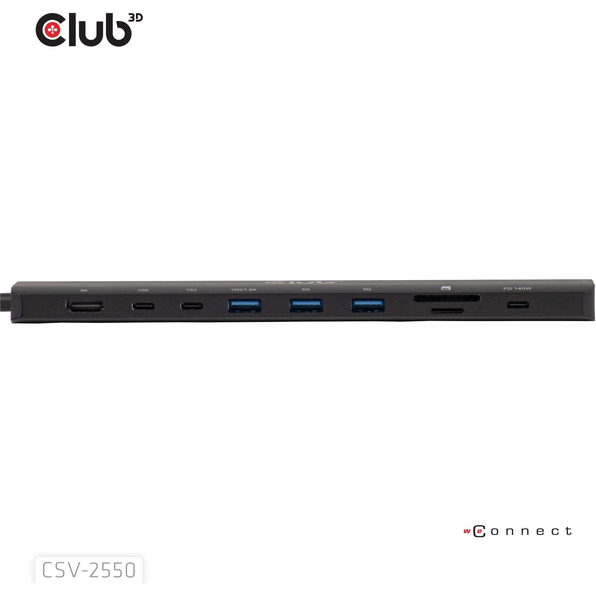 Club3D USB-C 10in1-HUB >HDMI/3xUSB-C/3xUSB/LAN 8K30Hz PD140W retail