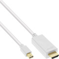 InLine Mini DisplayPort zu HDMI Konverter Kabel mit Audio, 4K/60Hz, weiß, 0,5m - Nr. 17174K