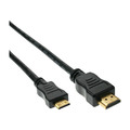 InLine HDMI Mini Kabel, High Speed HDMI Cable, Stecker A auf C, verg. Kontakte, schwarz, 0,3m - Nr. 17456P