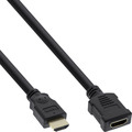 InLine HDMI Verlngerung, HDMI-High Speed, Stecker / Buchse, schwarz, vergoldete Kontakte, 1m - Nr. 17631G