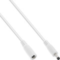 InLine DC Verlngerungskabel, DC Stecker/Buchse 4,0x1,7mm, wei, 0,5m - Nr. 26855D