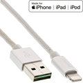 InLine Lightning USB Kabel, für iPad, iPhone, iPod, silber/Alu, 2m