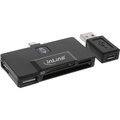 InLine OTG Cardreader/Hub,CF,SD,microSD, 2 Port USB Hub