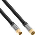 InLine Premium Antennenkabel, 4x geschirmt, 110dB, schwarz, 0,5m - Nr. 69250P