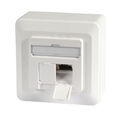 Datendose AP 2xRJ45 Cat.6A / Class EA, RAL9010, oben/unten - Nr. 