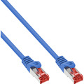 100er Bulk-Pack InLine® Patchkabel, S/FTP (PiMf), Cat.6, 250MHz, PVC, Kupfer, blau, 0,5m