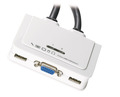 2-Port KVM VGA-USB-Audio mit Kabelsätzen -- 2x0,9 m