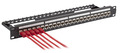 24-Port Patchpanel Cat.6A 1HE bestckt mit Einbauadapter schwarz