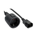30er Bulk-Pack InLine Netz Adapter Kabel, Kaltgerte C14 auf Schutzkontakt Buchse, fr USV, 1m