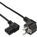 35er Bulk-Pack InLine Netzkabel, Schutzkontakt gewinkelt auf Kaltgertestecker C13 rechts abgewinkelt, schwarz, 1,8m