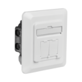 Datendose Cat.6A 500MHz rechts/links -- Unterputz, 2xRJ45, RAL9010