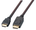 DisplayPort/HDMI Kabel 4K60Hz,A-A St-St -- 1m, schwarz
