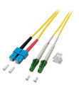 Duplex Patchkabel LC/APC-SC OS2 G652D -- 1m LSZH 2mm gelb - O0383.1