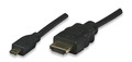 HDMI Kabel High Speed mit Ethernet und -- Micro D, schwarz, 3 m