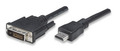 HDMI zu DVI-D Anschlusskabel, schwarz -- 1 m - ICOC-HDMI-D-010