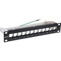 InLine® 10 Patchpanel Leerblech 12x, für Keystone Module, 1HE, RAL9005 schwarz