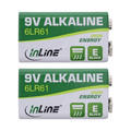 InLine® Alkaline High Energy Batterie, 9V Block 6LR61, 2er Pack